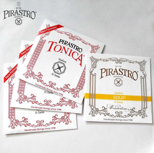 Pirastro Gold & Tonica Violin String E/Ball Set #412027