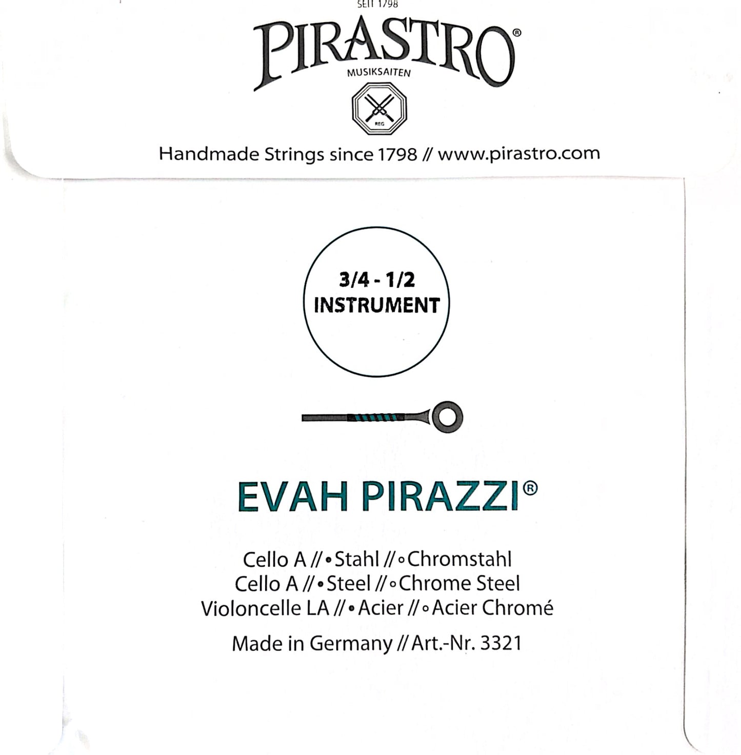 Pirastro-Evah-Pirazzi-Cello-String-Medium-Set