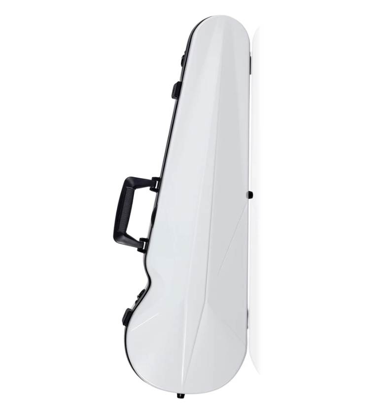 BAM Supreme Ice Hightech Polycarbonate Contoured Violin Case - White Black #SUP2002XLWN