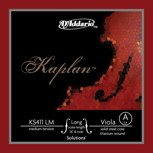 D'Addario Kaplan Viola String 16" "A" Medium KS411-LM