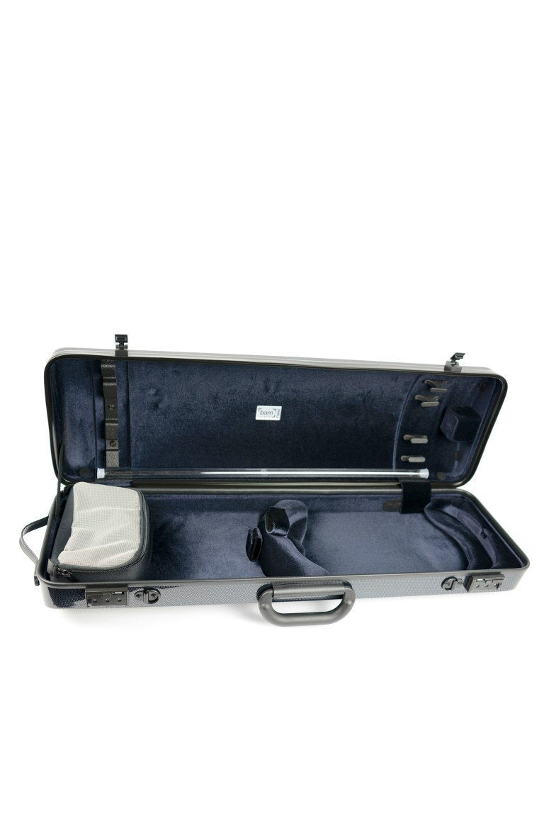 BAM Hightech Oblong Violin Case w/o Pocket - Black Lazure