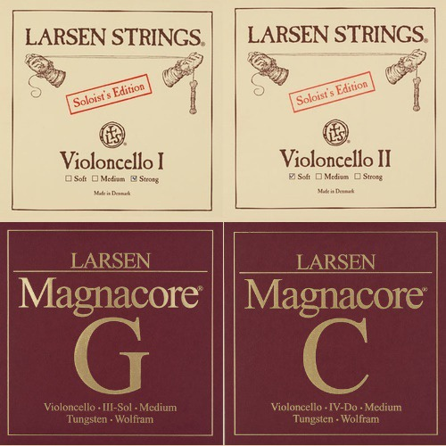 Larsen Cello String Original Soloist A+D & Magnacore G+C Medium Set #334901